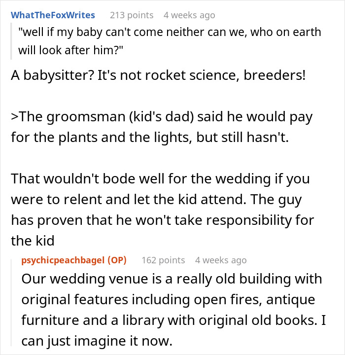 Groomsman Is Mad He Can't Bring His Baby Despite Bride Giving 2-Year Notice About Child-Free Wedding Groomsman Is Mad He Can't Bring His Baby Despite Bride Giving 2-Year Notice About Child-Free Wedding