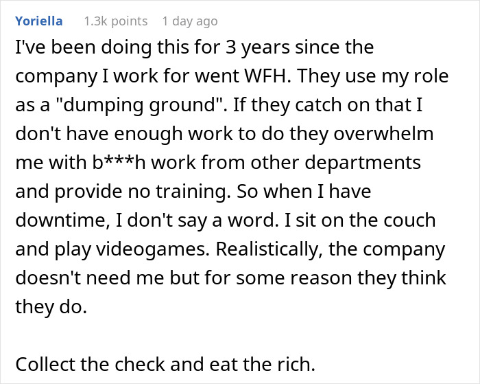 Person Worries About Getting Paid To Do Nothing, The Internet Shoves Some Sense Into Them