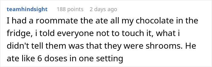 Guy Refuses To Stop Stealing Roommate's Food, Loses It When They Start 'Experimenting' With It Guy Refuses To Stop Stealing Roommate's Food, Loses It When They Start 'Experimenting' With It