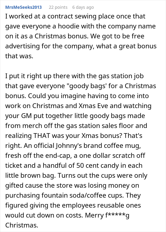Worker Shares Pathetic Gift Coworker Received For 5-Year Perfect Attendance, Others Chime In Worker Shares Pathetic Gift Coworker Received For 5-Year Perfect Attendance, Others Chime In