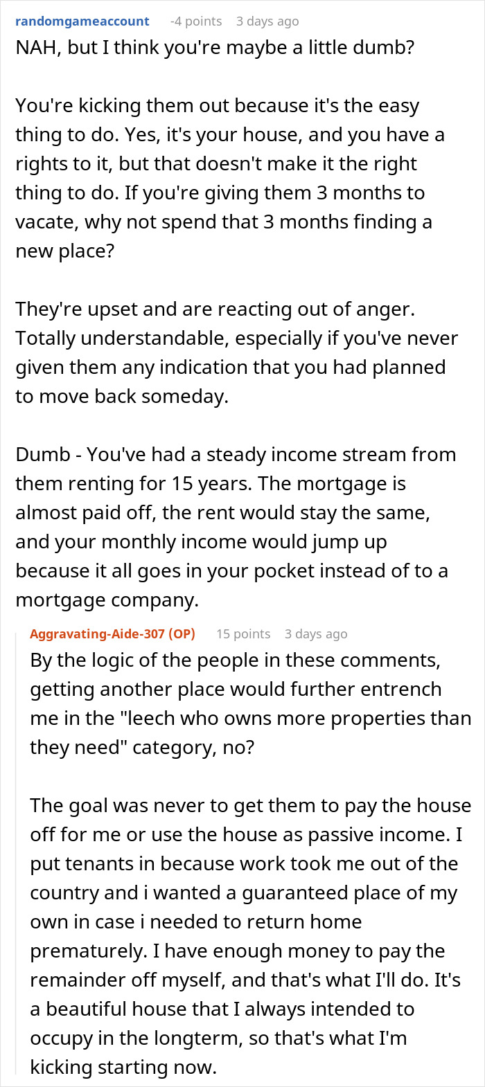 Woman Called Selfish For Wanting To Come Back To Her Own House After Renting It For 14 Years