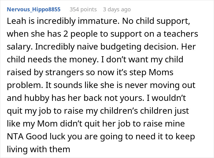 ALT text: Comment discussing a woman’s marriage ending after refusing to sacrifice her life for a baby and related family issues. ALT text: Comment discussing a woman’s marriage ending after refusing to sacrifice her life for a baby and related family issues.