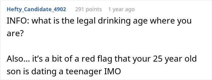 Mom Bans Alcohol For Her Son’s 18-Year-Old Girlfriend, Family Drama Ensues Mom Bans Alcohol For Her Son’s 18-Year-Old Girlfriend, Family Drama Ensues