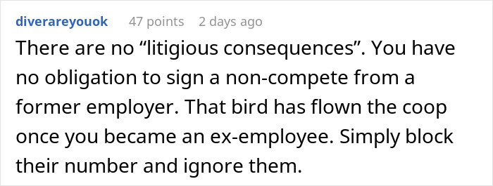 Company Tries To Stop Employee They Fired From Working For Their Competitors, They Ask For Advice Company Tries To Stop Employee They Fired From Working For Their Competitors, They Ask For Advice