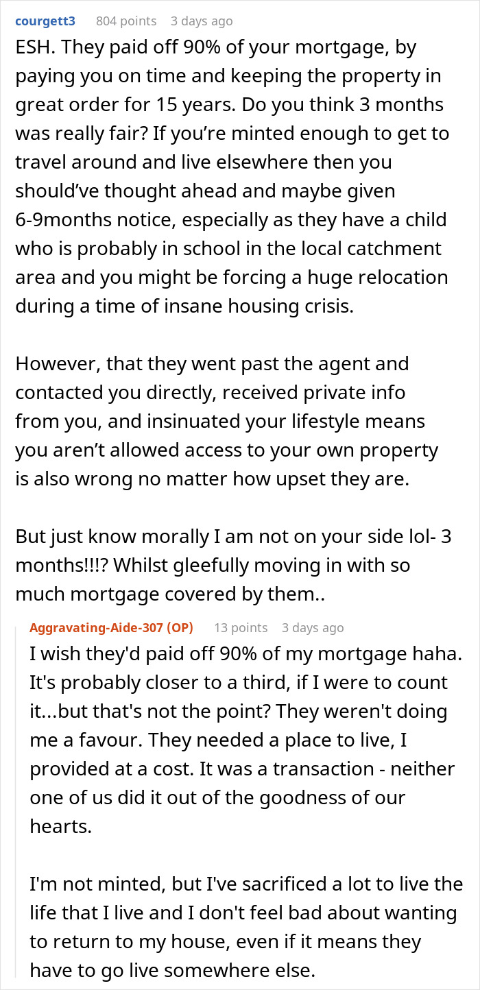 Woman Called Selfish For Wanting To Come Back To Her Own House After Renting It For 14 Years