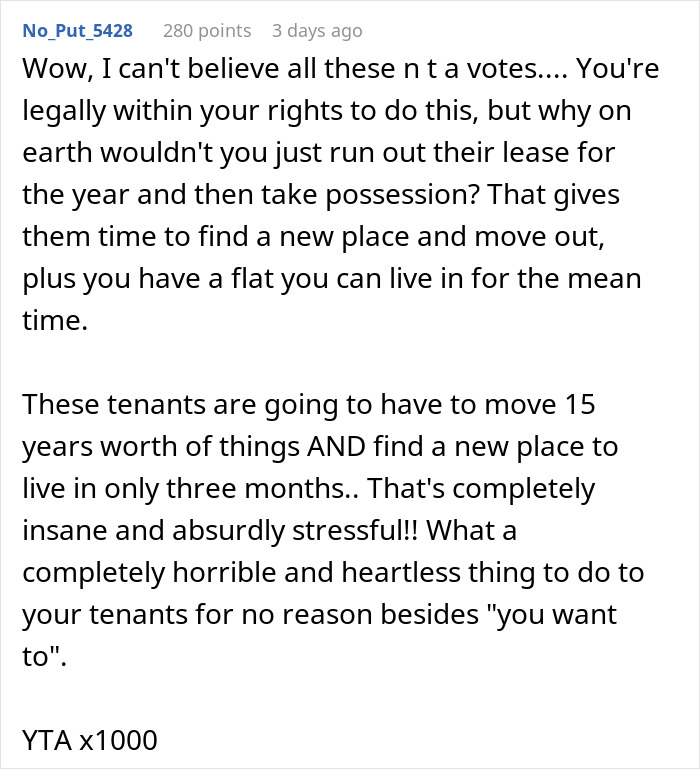 Woman Called Selfish For Wanting To Come Back To Her Own House After Renting It For 14 Years