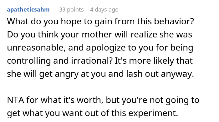 Woman Wants To Show Mom How Messed Up She Was With Her 'Food Rules' By Enforcing Them On Her