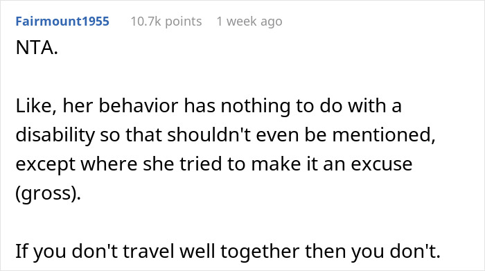 Woman Refuses To Repeat Trip With Disabled Friend, Gets Called An "Ableist"