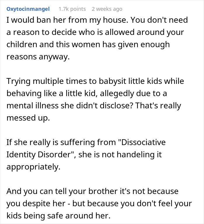 Mom Shares Horrifying Story About Brother-In-Law's GF Who Thinks She's Their 3 Y.O.