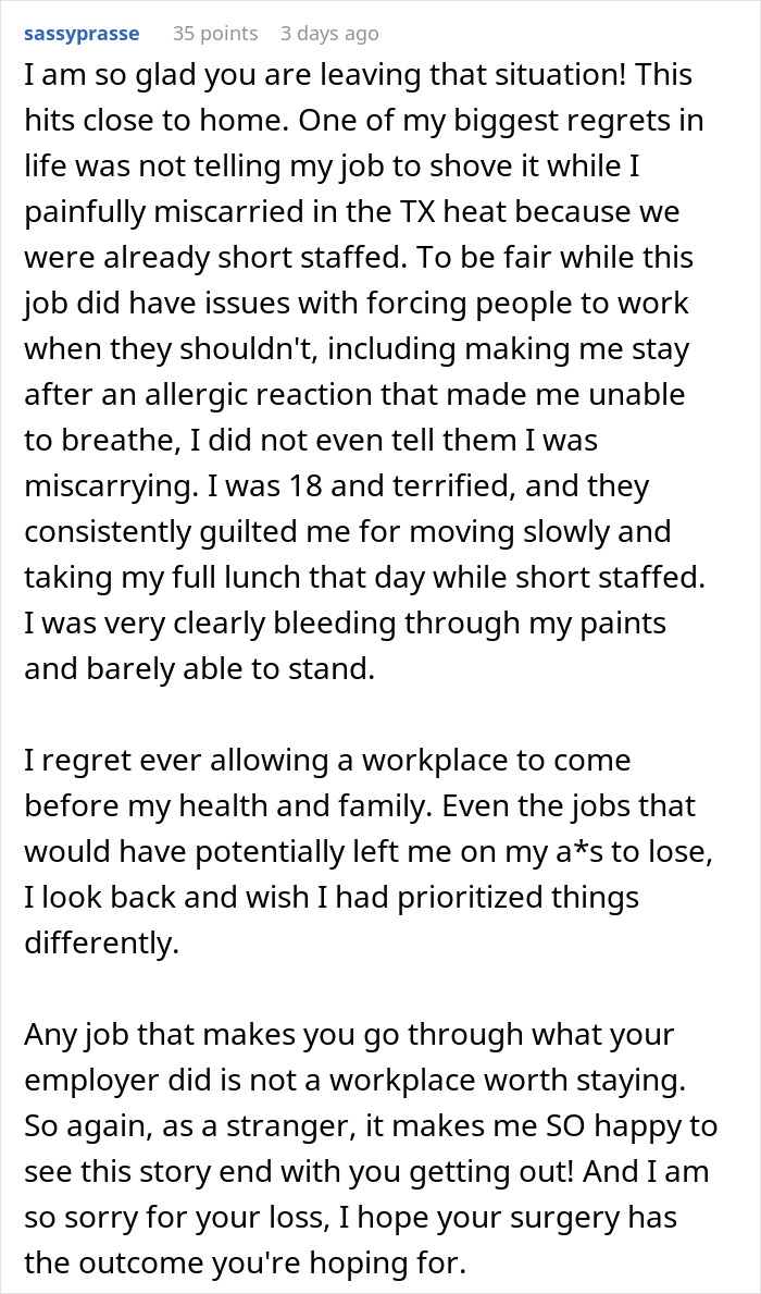 Employee Is Told To Reschedule Her Surgery Because Another Worker Will Be On Vacation That Day Employee Is Told To Reschedule Her Surgery Because Another Worker Will Be On Vacation That Day
