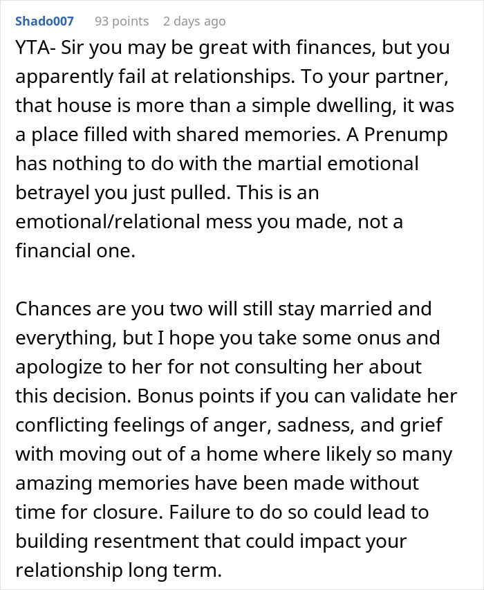 “Am I The Jerk For Selling Our House Without Informing My Wife?” “Am I The Jerk For Selling Our House Without Informing My Wife?”