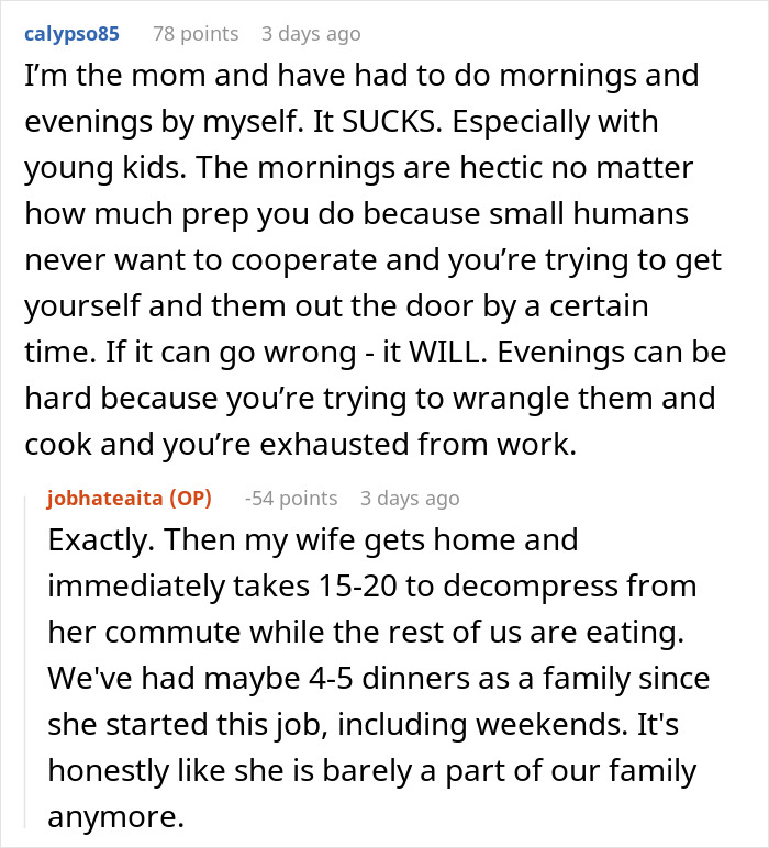 “Unfair Amount Of Duties”: Wife’s New Job Puts Strain On The Household “Unfair Amount Of Duties”: Wife’s New Job Puts Strain On The Household