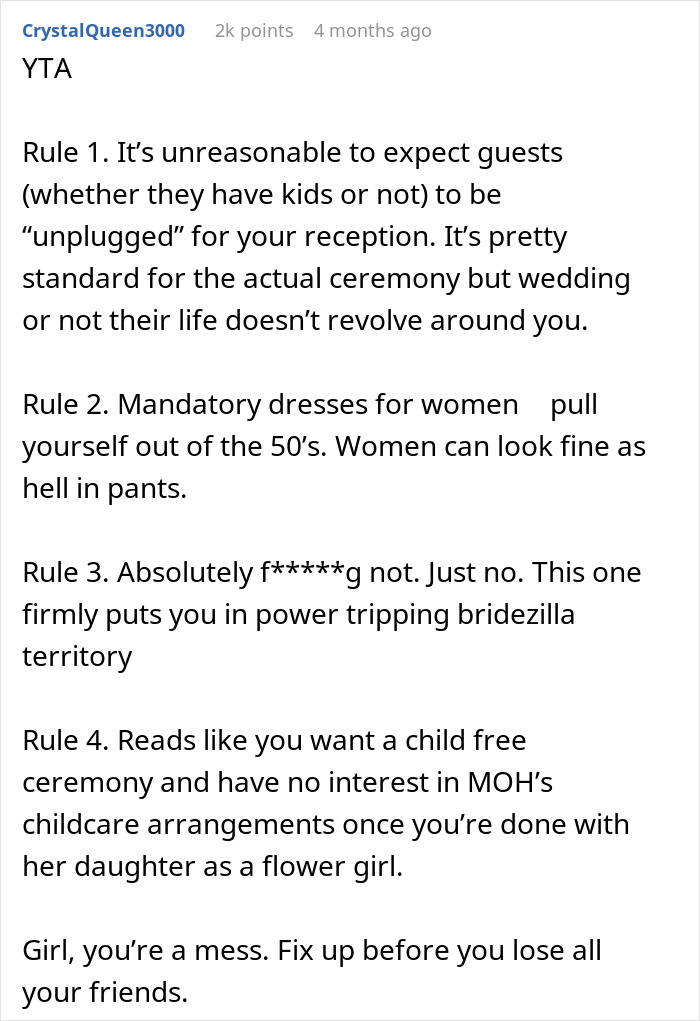 Woman Sends Her Wedding Guests A List Of Rules She Wants Them To Follow, And Many Start Canceling