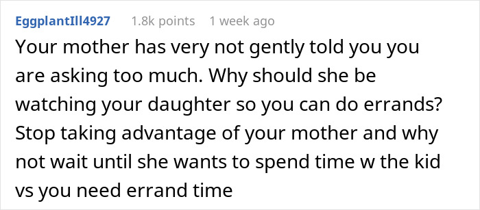 Grandma Refuses To Babysit For Free, Her Daughter Goes Online To Vent