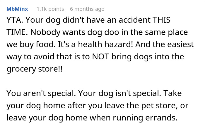 Person Gets Slammed For Taking Their Dog Into The Grocery Store, Vents Online But Finds No Support Person Gets Slammed For Taking Their Dog Into The Grocery Store, Vents Online But Finds No Support