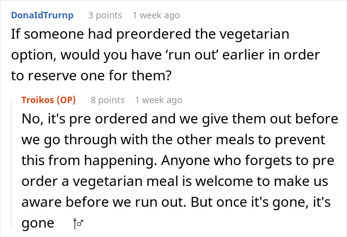 Flight Attendant Maliciously Complies With Fake Vegetarian’s Order, Makes Him Regret His Lies Flight Attendant Maliciously Complies With Fake Vegetarian’s Order, Makes Him Regret His Lies