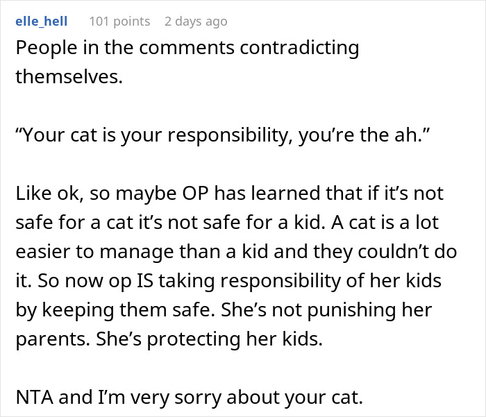 &ldquo;Oh Stop&hellip; It&rsquo;s Just A Cat&rdquo;: Woman Bans Parents From Grandkids Following Tragic Pet Incident