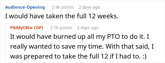 Boss Regrets Not Giving New Dad 1 Week Off After He Says He'll Be Taking 12