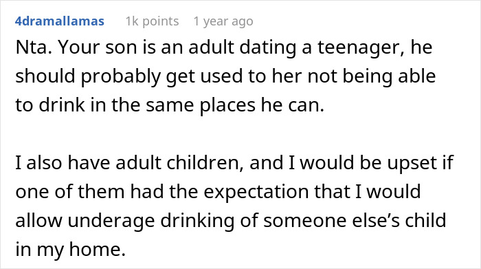 Mom Bans Alcohol For Her Son’s 18-Year-Old Girlfriend, Family Drama Ensues Mom Bans Alcohol For Her Son’s 18-Year-Old Girlfriend, Family Drama Ensues