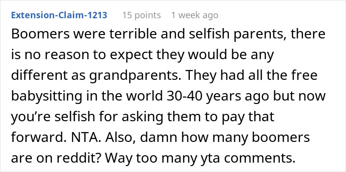 Grandma Refuses To Babysit For Free, Her Daughter Goes Online To Vent