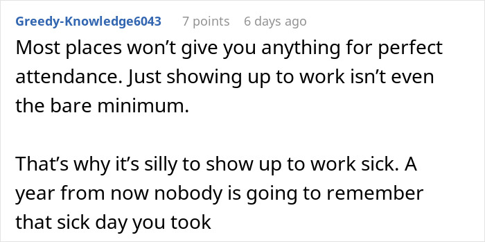 Worker Shares Pathetic Gift Coworker Received For 5-Year Perfect Attendance, Others Chime In Worker Shares Pathetic Gift Coworker Received For 5-Year Perfect Attendance, Others Chime In