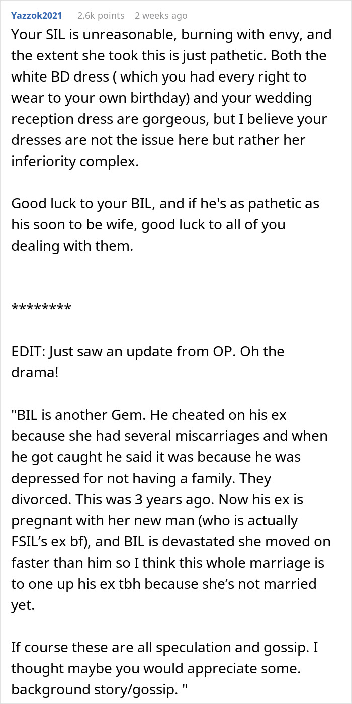 Woman Wears A White Dress For Her Birthday, Enrages Future SIL Whose Wedding Is In Two Weeks