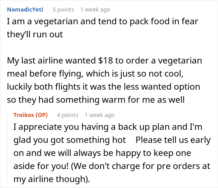 Flight Attendant Maliciously Complies With Fake Vegetarian’s Order, Makes Him Regret His Lies Flight Attendant Maliciously Complies With Fake Vegetarian’s Order, Makes Him Regret His Lies