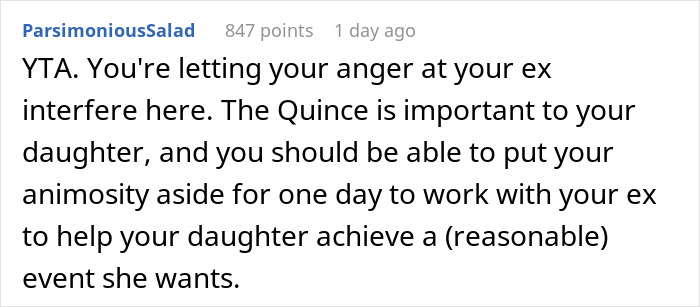 Guy&rsquo;s Ex Picks The Place For Their Daughter&rsquo;s 15th Birthday Party, He Refuses To Fund It