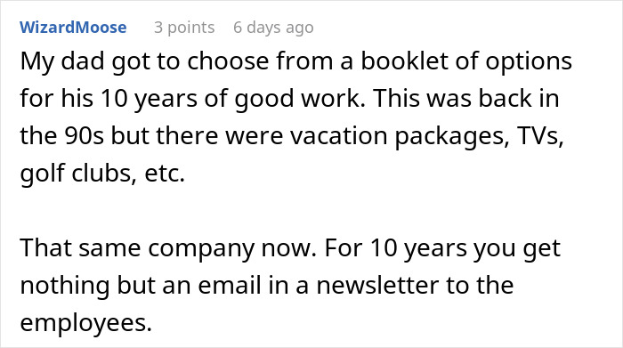 Worker Shares Pathetic Gift Coworker Received For 5-Year Perfect Attendance, Others Chime In Worker Shares Pathetic Gift Coworker Received For 5-Year Perfect Attendance, Others Chime In