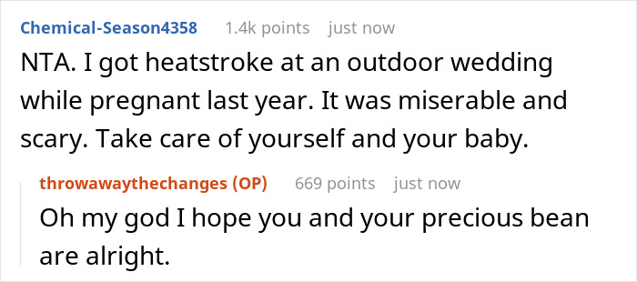 Pregnant Woman Opposes Wedding Dress Code for Her Health, Making Bride-To-Be Furious Pregnant Woman Opposes Wedding Dress Code for Her Health, Making Bride-To-Be Furious