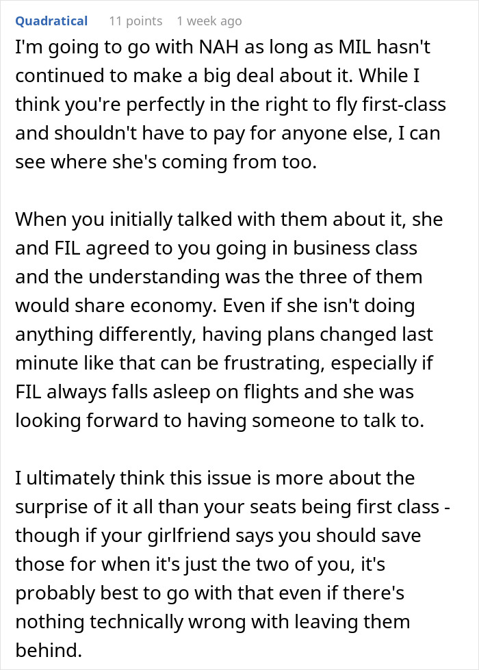 Guy&rsquo;s Sweet Surprise For His GF Turns Sour After MIL Gets Mad For Being Excluded From 1st Class