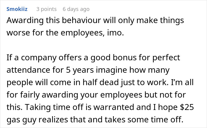 Worker Shares Pathetic Gift Coworker Received For 5-Year Perfect Attendance, Others Chime In Worker Shares Pathetic Gift Coworker Received For 5-Year Perfect Attendance, Others Chime In