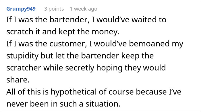 Woman Furious That Friend Received Scratchcard As A Tip But Returned It, Despite It Winning $50k