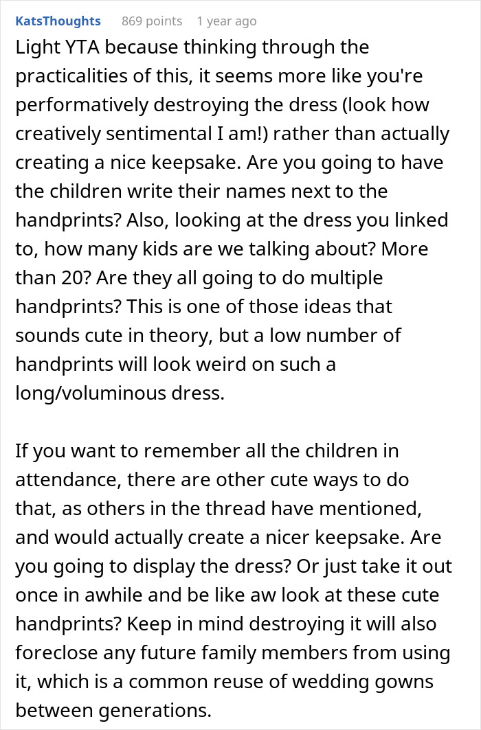 &ldquo;[Am I The Jerk] For &lsquo;Ruining&rsquo; My Wedding Dress?&rdquo;