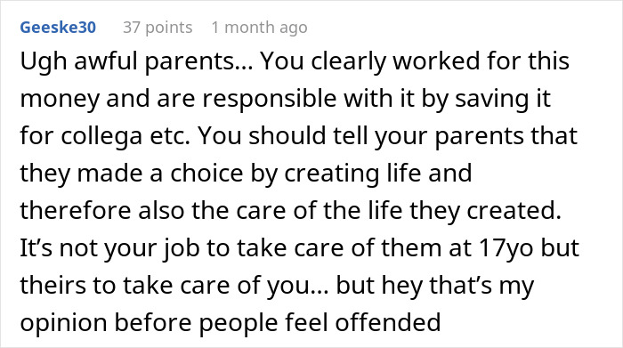 &ldquo;If I Didn&rsquo;t Agree, I Could Leave&rdquo;: Teen Moves Out After Parents Try To Claim Their Money