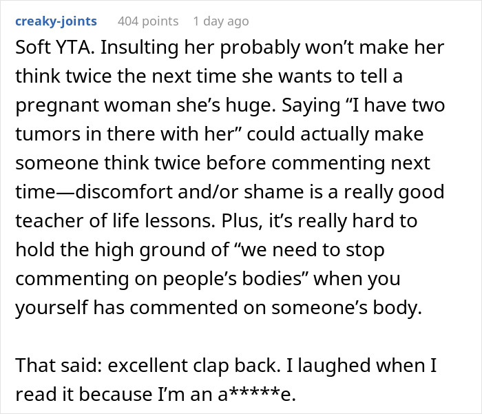 Woman Is Offended After She Is Hit Back With “You Too” After Calling A Pregnant Woman “Huge” Woman Is Offended After She Is Hit Back With “You Too” After Calling A Pregnant Woman “Huge”