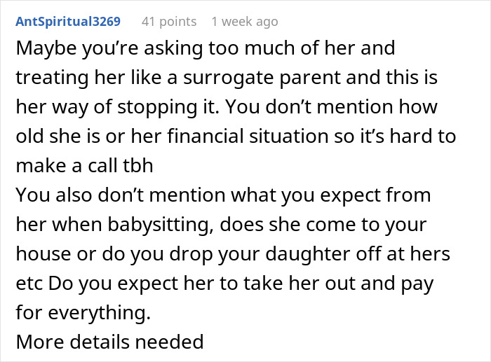 Grandma Refuses To Babysit For Free, Her Daughter Goes Online To Vent