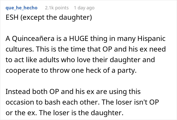 Guy&rsquo;s Ex Picks The Place For Their Daughter&rsquo;s 15th Birthday Party, He Refuses To Fund It