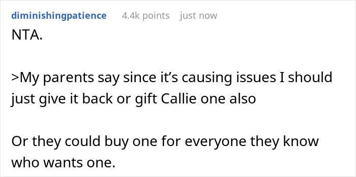Mom Refuses To Return Her Daughter&rsquo;s Birthday Gift Due To Own Sister&rsquo;s Whim, Gets Called A Jerk