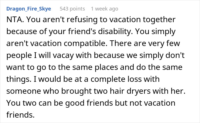 Woman Refuses To Repeat Trip With Disabled Friend, Gets Called An "Ableist"