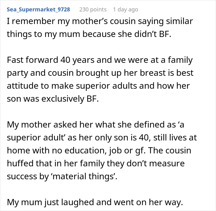 Woman Gets Blasted For Formula Feeding Her Kids By Local Mom, Years Later Gets Petty Revenge