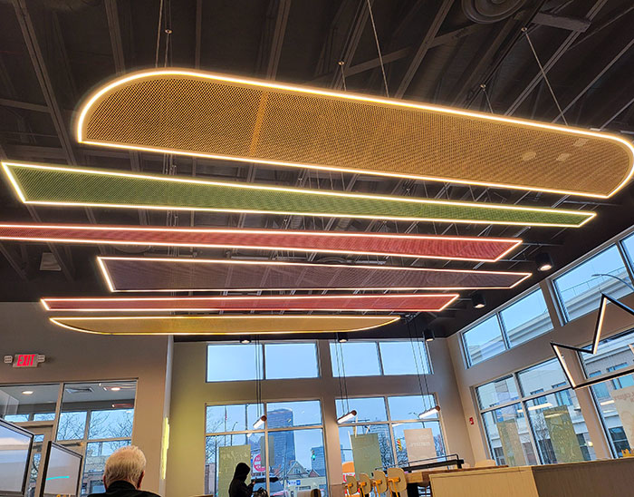 The Overhead Lights Of This Burger King Are In The Shape Of A Burger