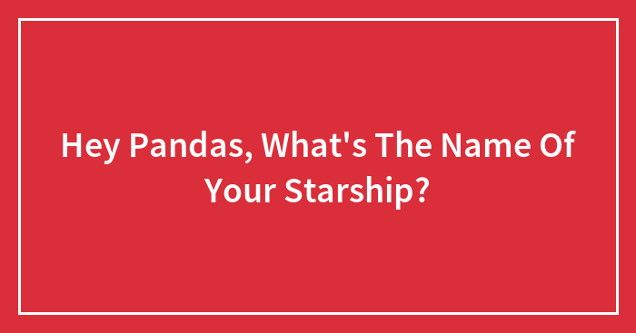 Hey Pandas, What’s The Name Of Your Starship?