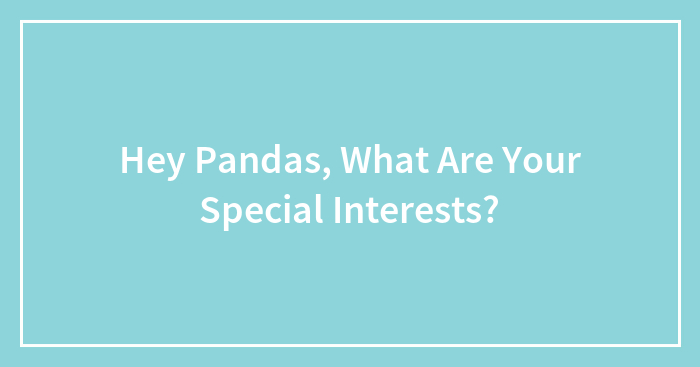 Hey Pandas, What Are Your Special Interests?