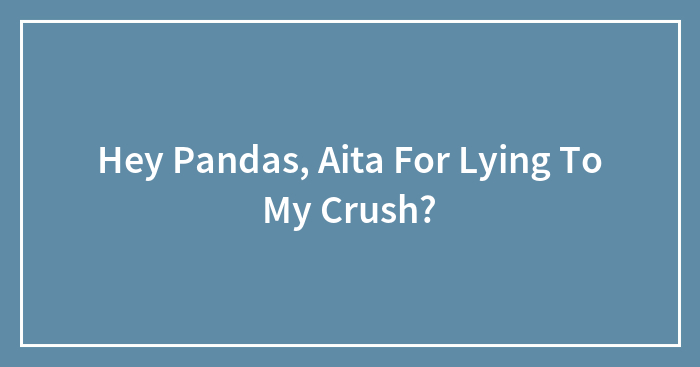 Hey Pandas, AITA For Lying To My Crush? (Closed)