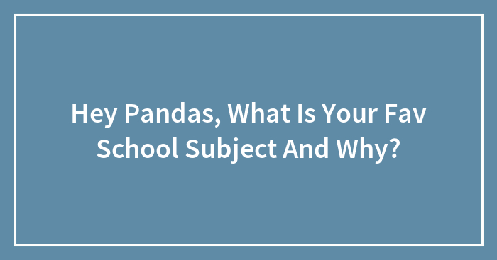 Hey Pandas, What Is Your Fav School Subject And Why?