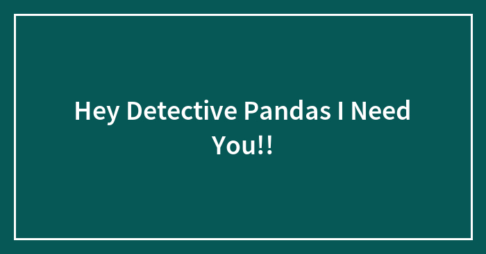 Hey Detective Pandas I Need You!!