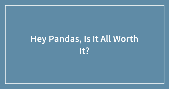 Hey Pandas, Is It All Worth It?