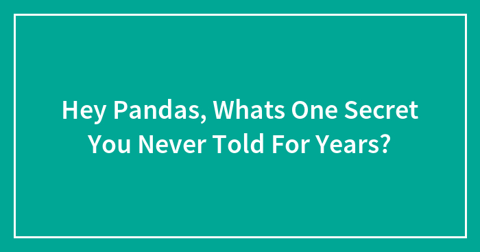 Hey Pandas, Whats One Secret You Never Told For Years?