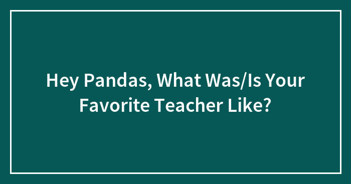 Hey Pandas, What Was/Is Your Favorite Teacher Like?